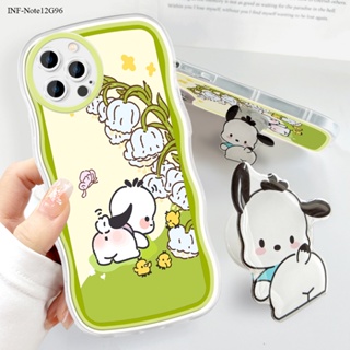 Infinix Smart 4 5 6 Note 8 10 11 12 G96 G88 Plus X653 X692 X693 X695 สำหรับ Case Cartoon Pochacco Wavy Bracket เคส เคสโทรศัพท์ เคสมือถือ Full Cover Soft Phone Cases Casing