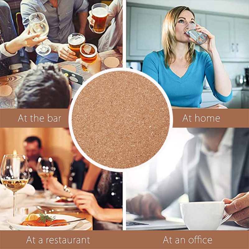 แผ่นไม้คอร์กรองแก้ว กันลื่น กันความร้อน ทนทาน สําหรับรองแก้วกาแฟ ชา DIY - รูปที่ 7