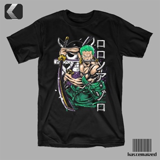 #ถูกสุด เสื้อยืด พิมพ์ลายอนิเมะวันพีช RORONOA ZORO