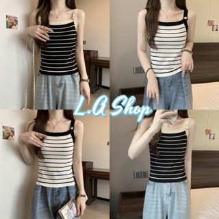 L.A Shop พร้อมส่ง  เสื้อกล้าม ไหมพรม ดีเทลลายทาง กระดุมเสริมตรงสาย "5A88" -C