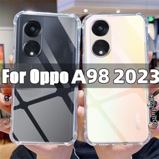 เคสโทรศัพท์ซิลิโคน TPU นิ่ม แบบใส บางพิเศษ กันกระแทก สําหรับ Oppo A 98 A98 A78 A58 5G 2023