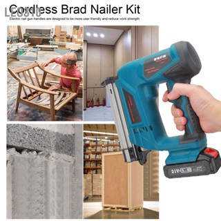 Leo310 Brad Nailer Kit ปืนยิงตะปูไฟฟ้าไร้สายลิเธียม เครื่องมืองานไม้ แบตเตอรี่คู่ US Plug 100‑220V