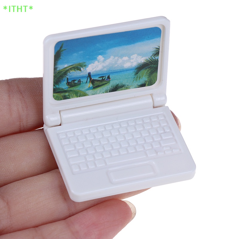 Itht> ใหม่ เฟอร์นิเจอร์คอมพิวเตอร์จิ๋ว สไตล์โมเดิร์น สําหรับบ้านตุ๊กตา