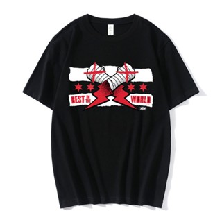 เสื้อยืดแขนสั้น พิมพ์ลาย Aew Best In The World สไตล์พังก์ สําหรับผู้ชาย