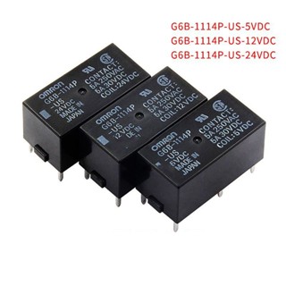 G6B-1114P-US  5BDC 12VDC 24VDC OMRON รีเลย์ลงปริ้น ของใหม่   relay