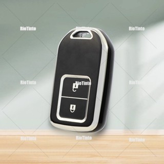 Riotinto กล่องรีโมตกุญแจรถยนต์ TPU 2 ปุ่ม อุปกรณ์เสริม สําหรับ Honda Fit GP5 shuttle Gp8 JADE VEZEL City Civic Jazz BRV