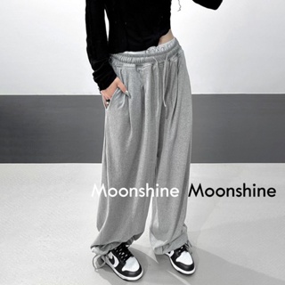 Moon  กางเกงขายาว กางเกงเอวสูง ย้อนยุค 2023 NEW fashion Chic ins Stylish A23L0GY 36Z230909