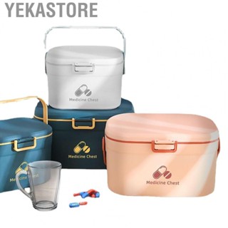 Yekastore Box Pill Storage Case Sewing Tin Container PP 2 Layer Portable for Home Office