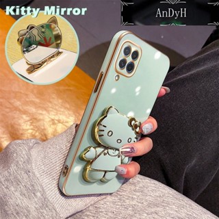 Andyh เคสโทรศัพท์มือถือ แบบกระจก พับได้ ลายการ์ตูน Hello Kitty สําหรับ Samsung galaxy M62 F62