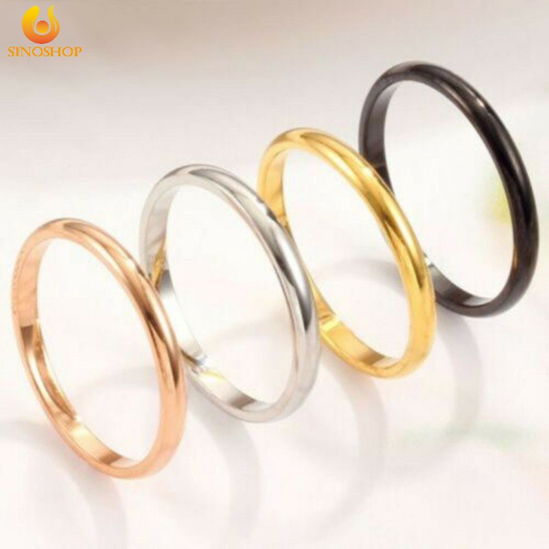 [For You] แหวนหมั้นแต่งงาน แบบเรียบ สีเงิน สีทอง 2 มม. สําหรับผู้ชาย ผู้หญิง คู่รัก เครื่องประดับ ของขวัญ