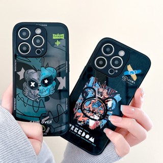 เคสโทรศัพท์ iPhone bear เคสกระจก เคส compatible for iPhone xr xs max 11 14 13 12 Pro max เคส ไอโฟน11 กันกระแทก เคสไอโฟนxsmaxแบบสี่เหลี่ยม เคสiPhone13 caseiPhone14Promax