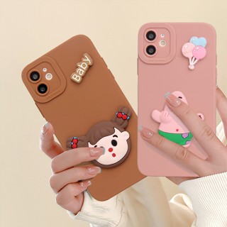 เคสโทรศัพท์มือถือ ซิลิโคนนุ่ม ลายการ์ตูนเด็กผู้หญิงน่ารัก 3D สําหรับ iPhone 11 12 13 14 Pro MAX Plus Mini X XR XS MAX 6 S 7 8 Plus SE 2020 11Pro 12pro 13Pro