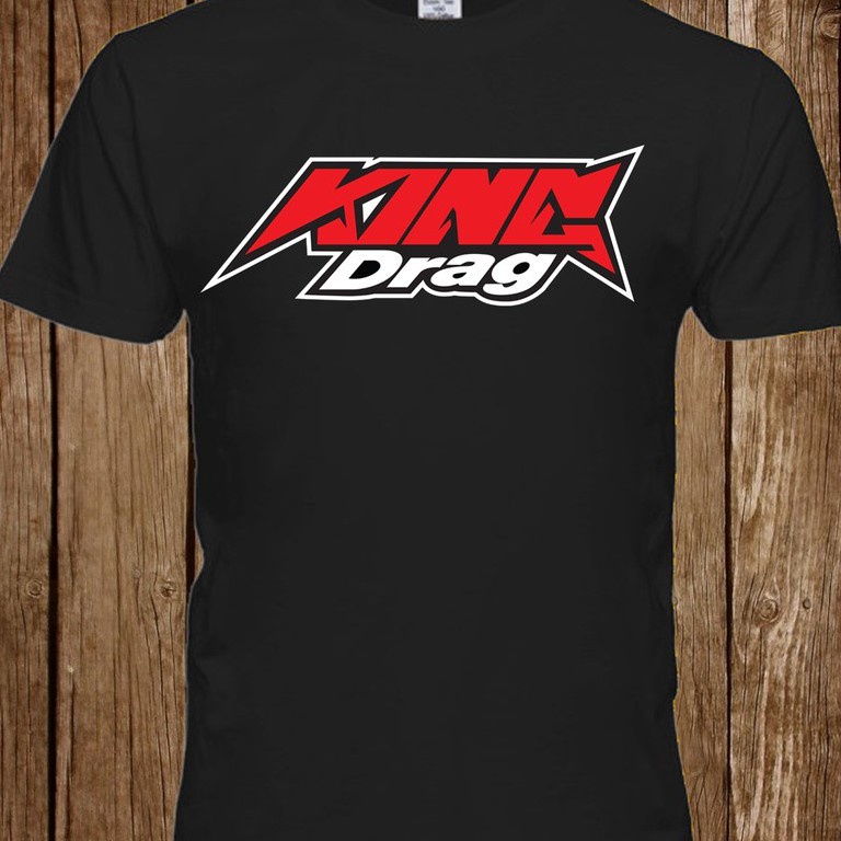 HOT PD เสื้อยืดลําลอง ผ้าฝ้าย 100% แขนสั้น พิมพ์ลาย King Drag Racing Company ขนาดใหญ่ สีดํา สําหรับผ