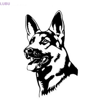 Lubu ใหม่ สติกเกอร์แฟชั่น ลาย GERMAN SHEPHERD DOG สีขาว สําหรับติดตกแต่งรถยนต์