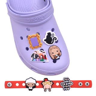 การ์ตูน กาแฟ โซฟา Croc Jibbits เสน่ห์ กระจก Cat Jibitz เสน่ห์ Pin เพื่อน โซฟา Jibits Crocks สําหรับผู้หญิง อุปกรณ์เสริมตกแต่งรองเท้า