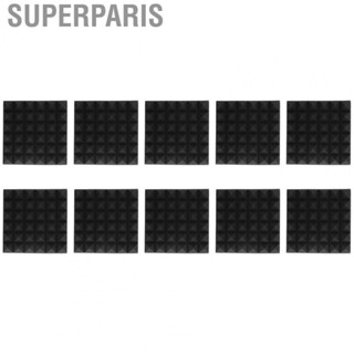 Superparis 10 Pcs Pyramid Acoustic Foam Effectively Noise Reduction Polyurethane  Absorbing Foam Panel for Recording Studio