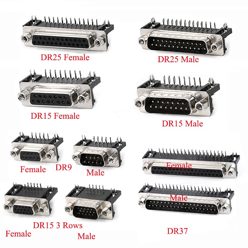 10 ชิ้น DR9 Connector ชายหญิงซ็อกเก็ต 9Pin 15Pin 25Pin เชื่อมเชื่อมต่อ RS232 Serial Port อะแดปเตอร์