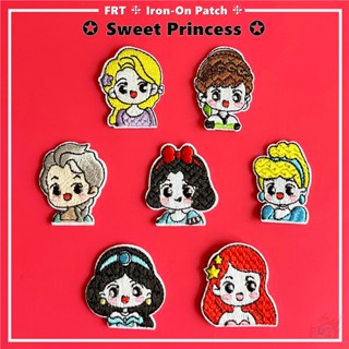 ☸ Q Sweet Princess - แผ่นรีดติดเสื้อ ลาย Snow White Elsa Anna Rapunzel Jasmine Cinderella Ariel ☸ แผ่นแพทช์รีดติดเสื้อ DIY 1 ชิ้น