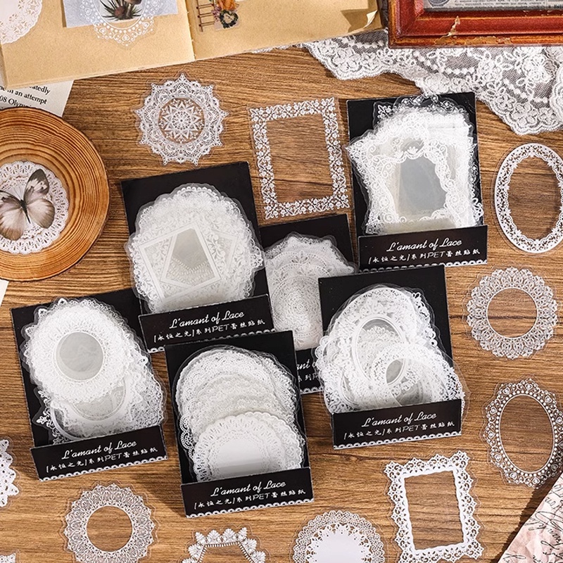 30 แผ่น สติกเกอร์ ลายลูกไม้ สีขาว สไตล์วินเทจ สําหรับตกแต่งสมุดภาพ DIY จํานวน ราคา ถูกที่สุด ดีลบีเคเค แกลเลอรีภาพที่ 2