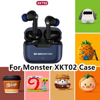 【Case Home】เคสหูฟัง แบบนิ่ม ลายการ์ตูนมอนสเตอร์ XKT02 สําหรับ Monster XKT02