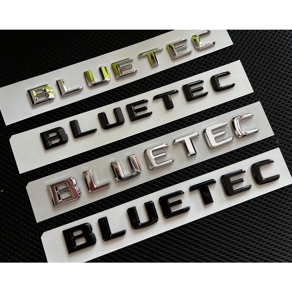 1 ชิ้น Chrome Gloss ตัวอักษรสีดํา Word BLUETEC Fender Trunk ฝาปิด Lip Badges ตราสัญลักษณ์สติกเกอร์สําหรับ Mercedes Benz AMG