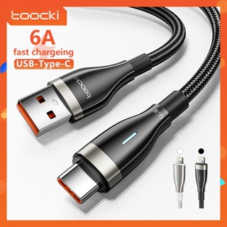 Toocki 66W / 100W สายชาร์จข้อมูลได้อย่างรวดเร็ว USB ไปยัง Type-C สายชาร์จด่วนพร้อมไฟแสดงสถานะ LED สำหรับ Huawei Samsung Xiaomi