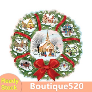 ชุดปักครอสสติตช์ 11CT พิมพ์ลายพวงหรีดคริสต์มาส DIY [boutique520.th]