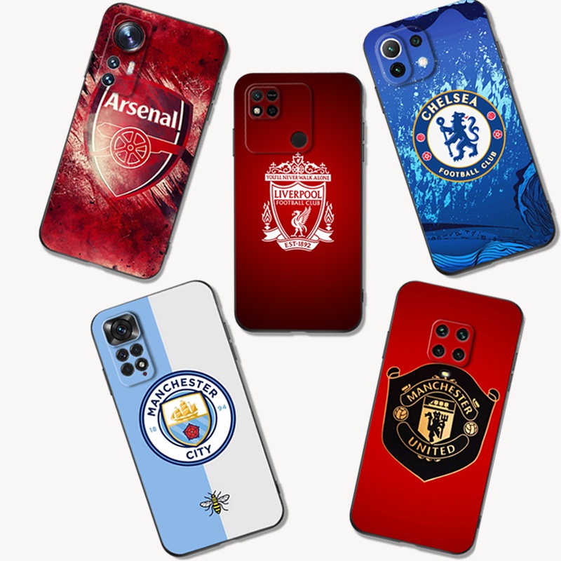 เคสโทรศัพท์มือถือ ซิลิโคนนิ่ม Tpu ลายสโมสรฟุตบอลอังกฤษ สีดํา สําหรับ xiaomi Mi 11 Lite 4G 5G NE 11i 11 11T Pro POCO F3 BIG6