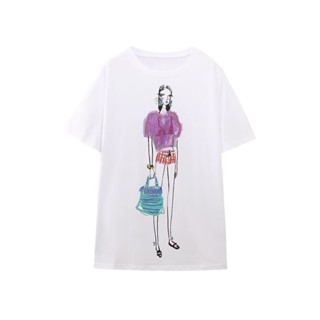 ขายส่ง เสื้อคอกลม แขนสั้น พิมพ์ลาย สําหรับเด็กผู้หญิง 3370