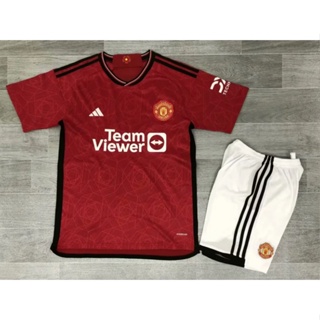 เสื้อกีฬาแขนสั้น ลายทีมชาติฟุตบอล Manchester United 2324 ชุดเหย้า