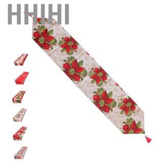 Hhihi Christmas Table Runner Flag Printing Wear Dirt Resistant Xmas Christmas Table Flag for Christmas Table Cloth Decoration