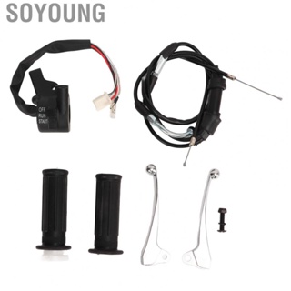 Soyoung Handlebar Start Kill Switch  Throttle Cable Handle Grip Kit Sturdy Rustproof Durable  for PW50 PY50 Dirt Bike