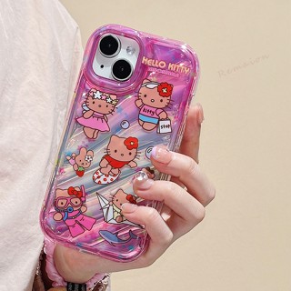 เคสโทรศัพท์มือถือ ซิลิโคนนุ่ม ใส กันกระแทก ลายการ์ตูนคิตตี้น่ารัก สําหรับ IPhone 11 13 14 12 Pro MAX XR 6 6S 7 8 Plus X 11Pro XS MAX SE 2020 14Plus 7+ 8+