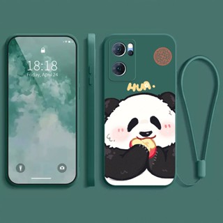 เคส  OPPO RENO 7 5G เคส กรณีโทรศัพท์นิ่มรูปแบบหมีแพนด้าโชคดี