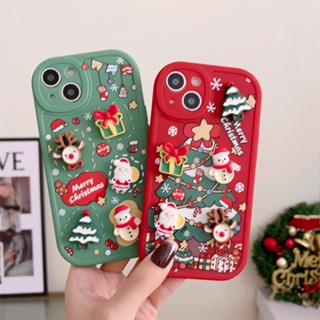 เคสโทรศัพท์มือถือ กันกระแทก ลายซานต้า สามมิติ สําหรับ Apple Iphone 14pro 13promax 11 12 7