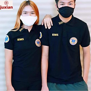 Juxian Th เสื้อหน่วยงานกู้ภัยเสื้อEMS เสื้อ1669 สีดำ  GEEKOตรากวาง100%