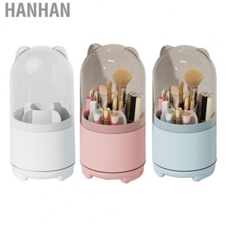 Hanhan Makeup Brush Container  360 Degree Rotating Plastic Partition Storage Makeup Brush Holder Large   for Home