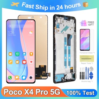 เคสโทรศัพท์มือถือ คุณภาพสูง สําหรับ Xiaomi POCO X4Pro 5G X4 Pro 5G 2201116อะไหล่หน้าจอสัมผัสดิจิทัล LCD แบบเปลี่ยน สําหรับ PG