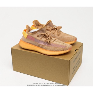 【ฟรีถุงเท้า】รองเท้าผ้าใบ รองเท้าวิ่ง UA Clay Yeezy Boost 350 v2 สําหรับผู้ชาย ผู้หญิง ไซซ์ 36-48 XRZA