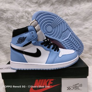 Jordan 1 High Cut University Blue รองเท้าคัทชู สําหรับผู้ชาย และผู้หญิง EI2D