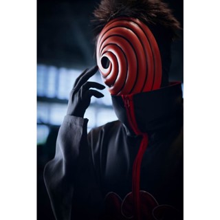 Naruto Akatsuki Cloak Uchiha Itachi Cosplay Costume Uchiha Obito Cosplay Costume เสื้อคลุมคอสเพลย์ การ์ตูนนารูโตะ Akatsuki Uchiha Itachi สีแดง