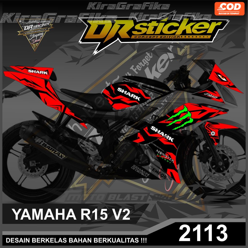 2113 สติ๊กเกอร์ Striping Variation List R15 V2 สติ๊กเกอร์ Striping R15 Shark