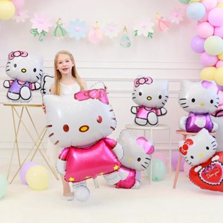 ลูกโป่งฟอยล์ Hello Kitty ขนาดใหญ่พิเศษ ขนาดกลาง และขนาดเล็ก สําหรับตกแต่งงานปาร์ตี้วันเกิดเด็ก