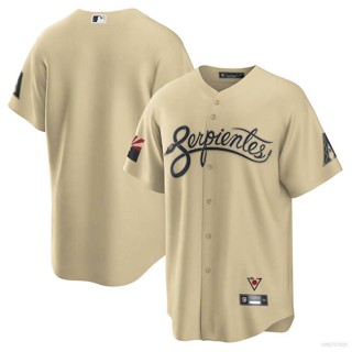 Yb ขายดี เสื้อคาร์ดิแกนเบสบอล แขนสั้น ลาย MLB Arizona Diamondbacks Gold City Jersey พลัสไซซ์ สําหรับทุกเพศ 2023