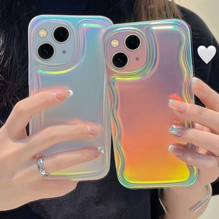 Soft TPU เลเซอร์คลื่นรูปแบบเคสโทรศัพท์สำหรับ Iphone 11 13 14 Pro Max 12 XR X Xs Max 14promax 13promax 12promax เคสมือถือ