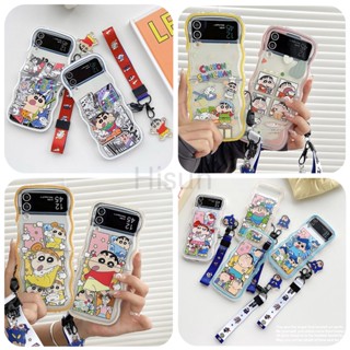 เคสโทรศัพท์ TPU แบบนิ่ม ลายการ์ตูนชินจัง สําหรับ Samsung Galaxy Z Flip 3 Z Flip 4