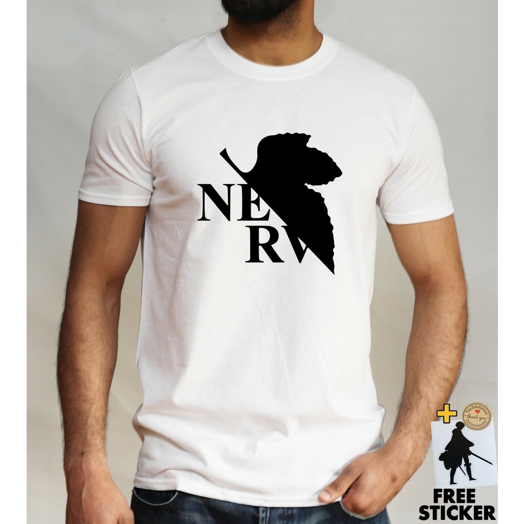 Men T เสื้อ Fashional Men Causal Tops Neon Genesis Evangelion Nerv Cotton T เสื้อคลาสสิกญี่ปุ่นอะนิเ