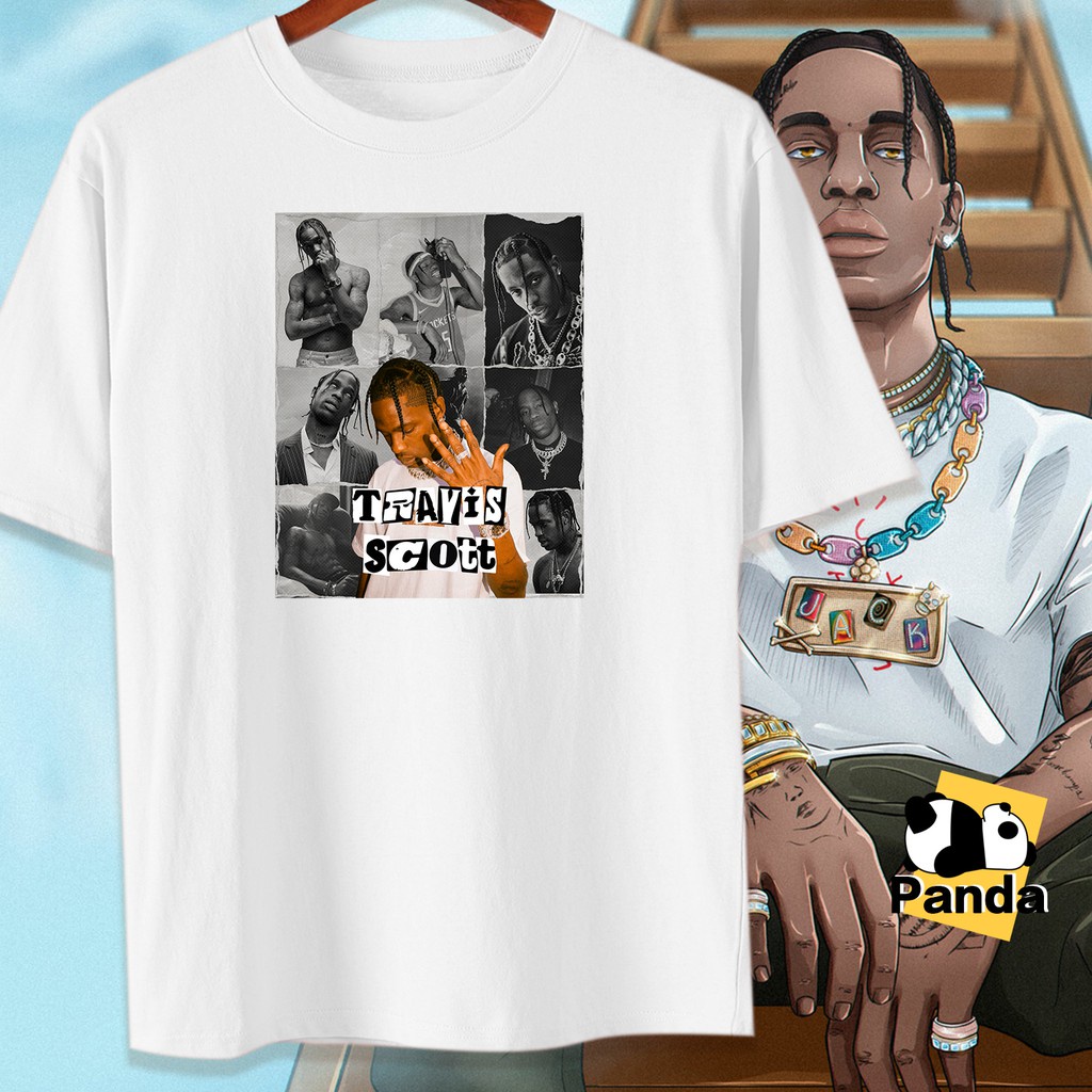 เสื้อยืดผู้ชาย Travis Scott Shirt Travis Scott Tee Cotton Unisex Asian Size 7 สี