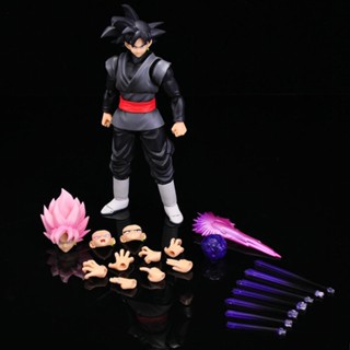 โมเดลตุ๊กตาฟิกเกอร์ Dragon Ball SHF Black Goku Saiyan Zamas Pink Joint ข้อต่อขยับได้ สําหรับตกแต่ง