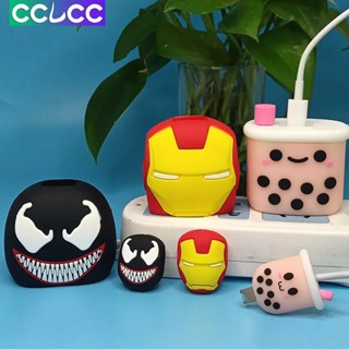 Cclcc เคสซิลิโคน ลายการ์ตูนน่ารัก 4 ชิ้น ต่อชุด สําหรับ iPhone iPad 18W 20W